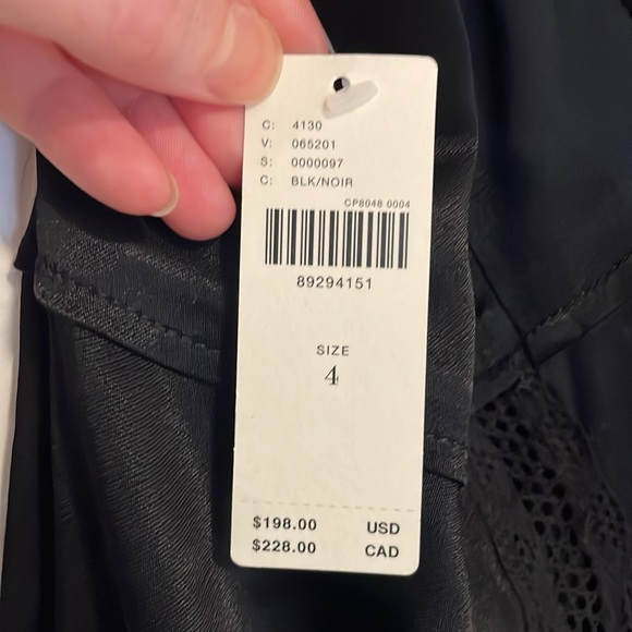 NWT By Anthropologie Lace Button-Front Slip Dress Size 4 Black - Picture 6 of 6